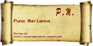 Puns Marianna névjegykártya