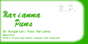 marianna puns business card